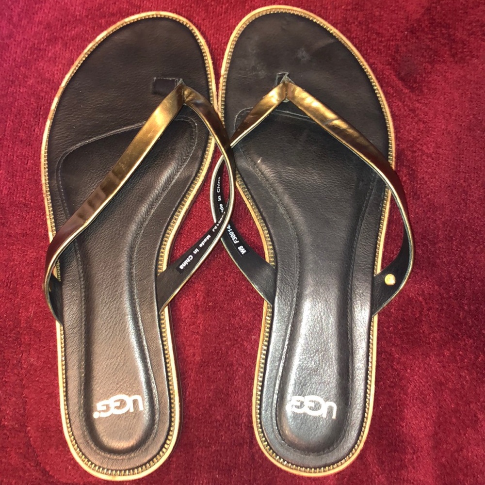 BLACK UGG SANDALS SIZE 8